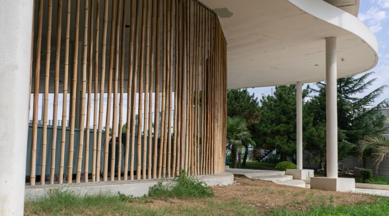 Photo of a new built with bamboo material