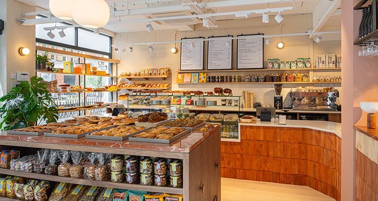 honey and co serving counter with baked goods