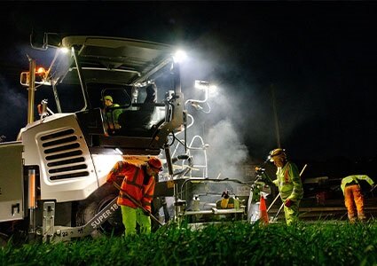 night time road laying