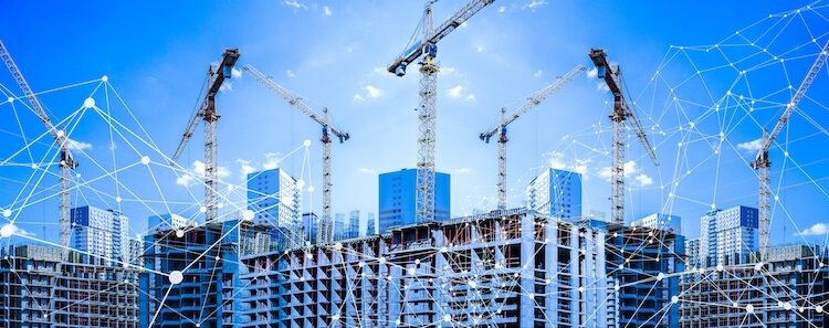 Tower cranes on a construction site